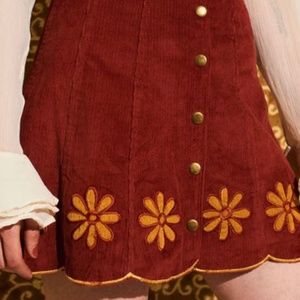 The Hippie Shake - floral embroidered skirt